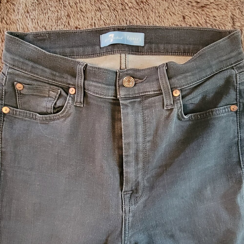 7 For All Mankind High Waisted Skinny Jeans in Grey Sz 27